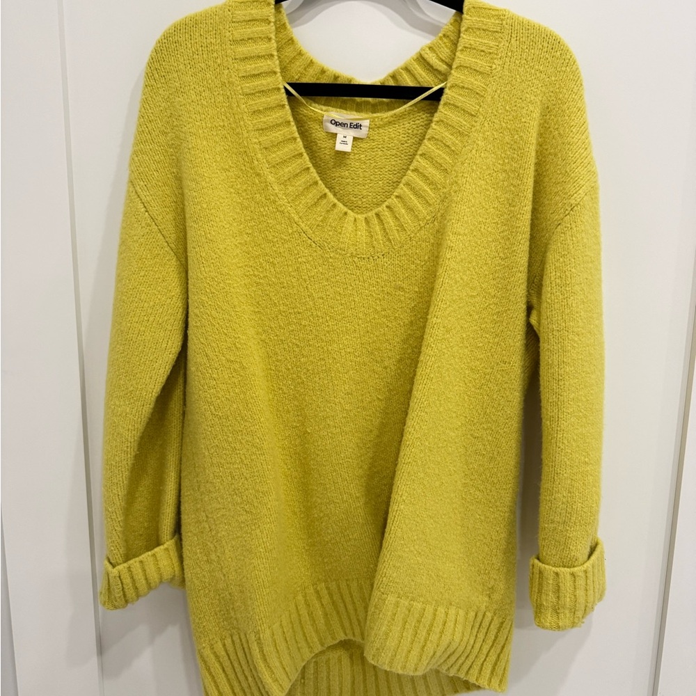 Cherish V-Neck Sweater in Bright Yellow
